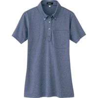 アイトス 吸汗速乾半袖ボタンダウンポロシャツ（男女兼用） ネイビー 11号 AZ10603-008（直送品）