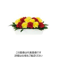 ユニット 造花プランター 白 バラ(赤・黄) 935-021 1個（直送品）