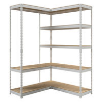 ドリームウェア シェルフ5段 幅1210mm+ハンガーラック3段 幅810mm 連結セット MK-C82HWH 1セット（直送品）