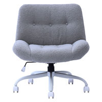 YAMAZEN あぐらもかける ソファチェア 1人掛け ワイド座面 キャスター付き ブークレ生地 WSC-82 (LGY) 1脚（直送品）