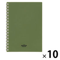 リヒトラブ ソフィーチェノート A6 オリーブ リーフ30枚 N3201-22 1セット(1冊×10)