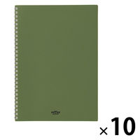 リヒトラブ ソフィーチェノート セミB5 オリーブ リーフ30枚 N3204-22 1セット(1冊×10)