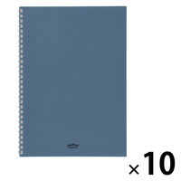 リヒトラブ ソフィーチェノート セミB5 スレートブルー リーフ30枚 N3204-11 1セット(1冊×10)
