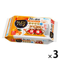 エリエールキレキラ！1枚で徹底トイレお掃除シート 招き猫デザイン みかんの香り 詰め替え 1セット（20枚入×3個） 大王製紙