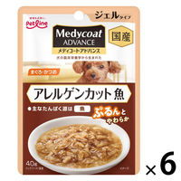 メディコートアドバンス アレルゲンカット 魚 ジェルタイプ まぐろ・かつお 国産 40g 6袋 ペットライン ドッグフード ウェット パウチ