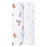 aden + anais　エイデンアンドアネイ おくるみ スワドル エレファントサーカス 1セット（2枚入）ダッドウェイ