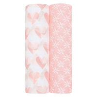 aden + anais　エイデンアンドアネイ おくるみ スワドル ピースオブマイハート 1セット（2枚入）ダッドウェイ