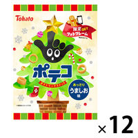 スナック菓子 おつまみ ポテコ うましお味 クリスマスパッケージ 67g 1セット（1個×12）