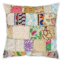 トモ・コーポレーション クッションカバー カンバディアパッチ 45×45cm ベージュ 407922 1個（直送品）