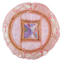 トモ・コーポレーション チェアパッド カンバディアパッチ 直径33cm サーモンピンク 407929 1個（直送品）