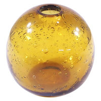 キーストーン 花瓶 手吹きバブルガラスフラワーベース ボールL ガラス アンバー 422301 1個（直送品）