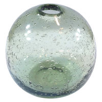 キーストーン 花瓶 手吹きバブルガラスフラワーベース ボールL ガラス オリーブ 422302 1個（直送品）
