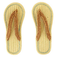 トモ・コーポレーション スリッパ コットンサンダル プレーン ボーダー 2サイズ ハンドメイド プレーンイエロー(S) 423385 1個（直送品）