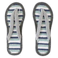 トモ・コーポレーション スリッパ コットンサンダル プレーン ボーダー 2サイズ ハンドメイド ボーダーブルー(L) 423398 1個（直送品）