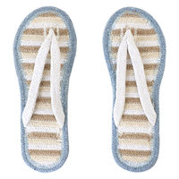 トモ・コーポレーション スリッパ コットンサンダル プレーン ボーダー 2サイズ ハンドメイド ボーダーベージュ(L) 423399 1個（直送品）