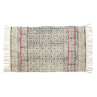 トモ・コーポレーション 玄関マット 48×83cm 室内 ブロックプリント フラワー 428094 1個（直送品）