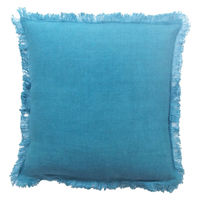 キーストーン クッションカバー リネン 43×43cm ターコイズ 444716 1個（直送品）