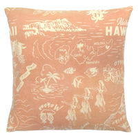 キーストーン クッションカバー ヴィンテージアロハ 45cm用 インドコットン サーモンピンク 445295 1個（直送品）