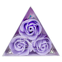 九州フラワーサービス 石鹸 トライアングルローズ 花のカタチの石けん Q-FLA ペールパープル 453365 1個（直送品）