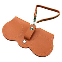 ウィキャン 眼鏡ケース ストラップ付き ソフトメガネケース 持ち運び オレンジ 456641 1個（直送品）