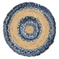 トモ・コーポレーション 玄関マット ラウンド ジュートデニムマット 室内 サークル 478718 1個（直送品）