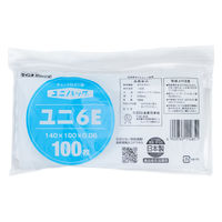 【チャック袋】ユニパック（R） 0.06mm厚 6E B7サイズ 100×140mm 1セット（1袋(100枚入)×10） 生産日本社 セイニチ