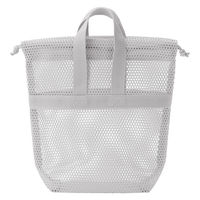 無印良品 立体メッシュ持ち手付き巾着 グレー Ｓ 約２３×８×２３ｃｍ 良品計画