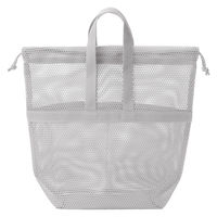 無印良品 立体メッシュ持ち手付き巾着 グレー Ｍ 約３３×１３×３１ｃｍ 良品計画