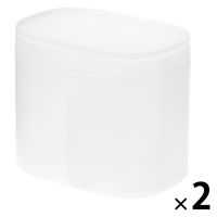 無印良品 再生ポリプロピレン入りコットン 綿棒ケース 蓋付 約１０７×７２×９１ｍｍ 1セット（1個×2） 良品計画