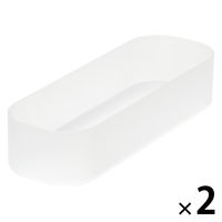 無印良品 再生ポリプロピレン入りメイクボックス１／４縦 約７５×２２０×４５ｍｍ 1セット（1個×2） 良品計画