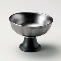 金正陶器 シルバー浜黒菊高台鉢中 28-055-198-ka 1セット(6個)（直送品）