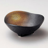 金正陶器 黒備前吹三ツ山三ツ足4.0中鉢 28-074-138-ka 1セット(6個)（直送品）