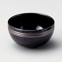 金正陶器 黒結晶筋彫深口ボール 28-081-078-ka 1セット(10個)（直送品）