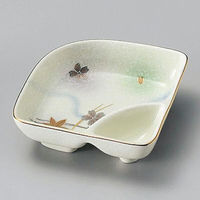 金正陶器 白吹竜田川 扇型 仕切鉢 28-095-038-ka 1セット(3個)（直送品）