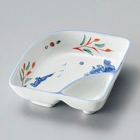 金正陶器 赤絵京山水扇型 仕切鉢 28-095-048-ka 1セット(3個)（直送品）