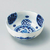 金正陶器 藍丸紋菊型3.5鉢 28-097-268-ka 1セット(10個)（直送品）