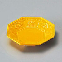 金正陶器 黄釉八角皿 28-099-118-ka 1セット(6個)（直送品）
