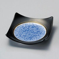 金正陶器 黒釉吹墨四方上り皿 28-100-178-ka 1セット(3個)（直送品）