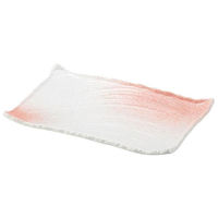 金正陶器 白玉粉引 ピンク吹 枯山水31cm 角皿 中 28-159-118-wa51 1個（直送品）