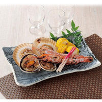 金正陶器 呉須刷毛 枯山水 31cm角皿 中 28-159-088-wa51 1個（直送品）