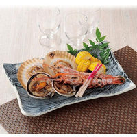 金正陶器 呉須刷毛 枯山水 37cm角皿 大 28-159-098-wa51 1個（直送品）