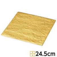 金正陶器 ゴールド 石目 24cm 正角皿 28-184-198-ka 1個（直送品）