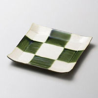 金正陶器 織部市松コヨリ 正角皿 28-193-168-ka 1セット(3個)（直送品）