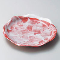 金正陶器 赤楽花型7.0皿 28-203-028-ya 1セット(3個)（直送品）