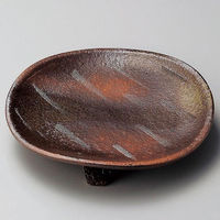 金正陶器 備前風高台7.0皿 28-204-098-mi 1個（直送品）