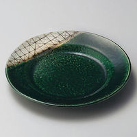 金正陶器 サビ織部格子7.0和皿 28-206-078-to 1個（直送品）