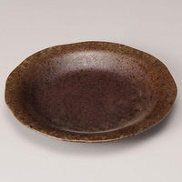 金正陶器 小豆釉24cm皿 28-206-158-yu 1個（直送品）