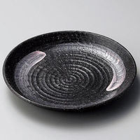 金正陶器 黒土白刷毛8.0皿 28-206-278-te 1個（直送品）