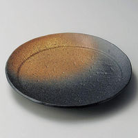 金正陶器 月光黒備前24cm丸皿 28-207-068-ya 1個（直送品）