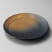 金正陶器 月光黒備前20cm丸皿 28-207-078-ya 1セット(3個)（直送品）